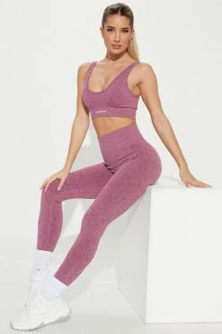 Fashion Nova Sports Bras Vital Goddess Sports Bra In Infinity Seamless - Plum