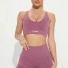 Fashion Nova Sports Bras Vital Goddess Sports Bra In Infinity Seamless - Plum