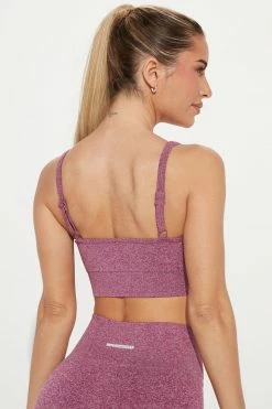 Fashion Nova Sports Bras Vital Goddess Sports Bra In Infinity Seamless - Plum