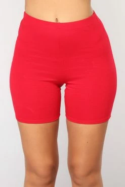 Fashion Nova Classic Mini Biker Shorts - Red