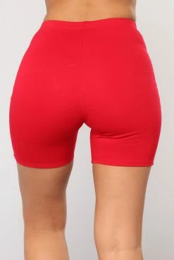 Fashion Nova Classic Mini Biker Shorts - Red
