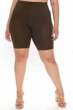 Fashion Nova Natalee Biker Shorts - Olive