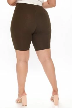 Fashion Nova Natalee Biker Shorts - Olive
