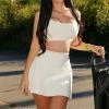 Fashion Nova Evolve Io Skirt - Ivory Activewear Bottoms