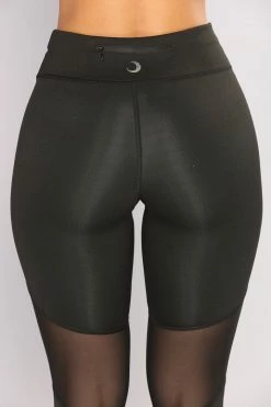 Fashion Nova Mesh It Up Active Leggings - Black