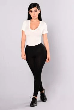 Fashion Nova Kim Basic Legging - Black Leggings