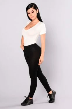 Fashion Nova Kim Basic Legging - Black Leggings