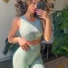 Fashion Nova Activewear Tops The Best Assets Textured Sports Bra - Mint